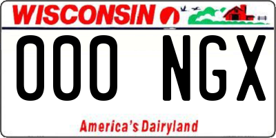 WI license plate 000NGX