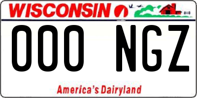 WI license plate 000NGZ