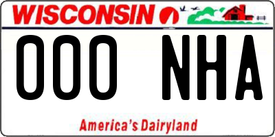WI license plate 000NHA