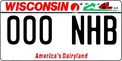 WI license plate 000NHB