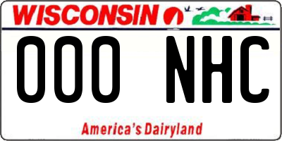 WI license plate 000NHC