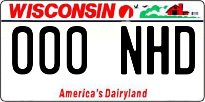 WI license plate 000NHD