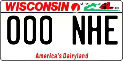 WI license plate 000NHE