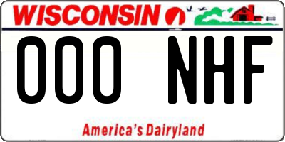 WI license plate 000NHF