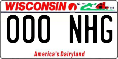 WI license plate 000NHG