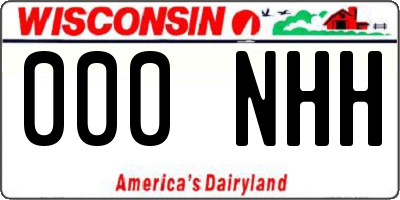 WI license plate 000NHH