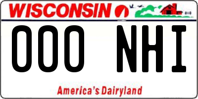 WI license plate 000NHI
