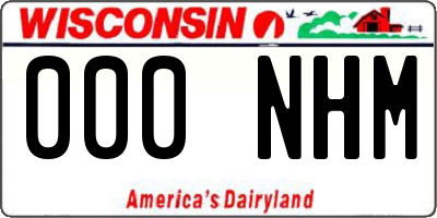 WI license plate 000NHM