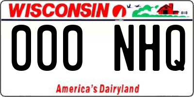 WI license plate 000NHQ