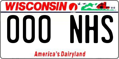 WI license plate 000NHS
