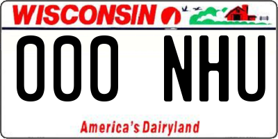 WI license plate 000NHU