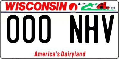 WI license plate 000NHV