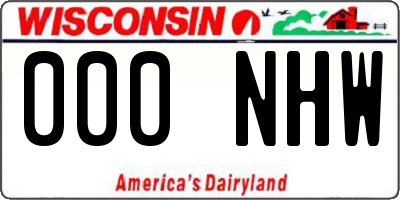 WI license plate 000NHW