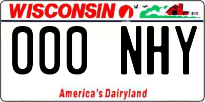 WI license plate 000NHY