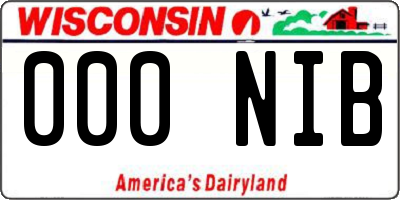 WI license plate 000NIB