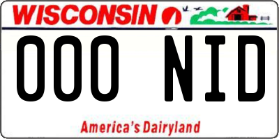 WI license plate 000NID