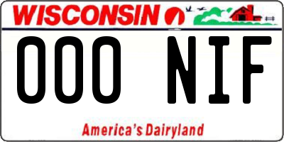 WI license plate 000NIF