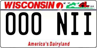 WI license plate 000NII