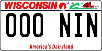 WI license plate 000NIN