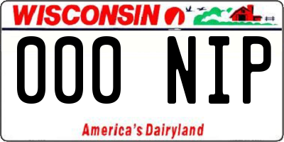 WI license plate 000NIP