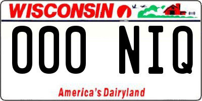 WI license plate 000NIQ