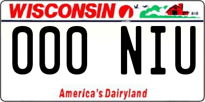WI license plate 000NIU