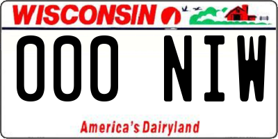 WI license plate 000NIW