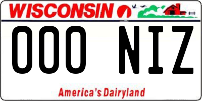WI license plate 000NIZ