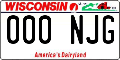 WI license plate 000NJG
