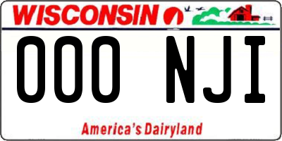 WI license plate 000NJI