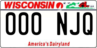 WI license plate 000NJQ