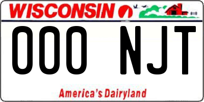 WI license plate 000NJT
