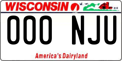WI license plate 000NJU