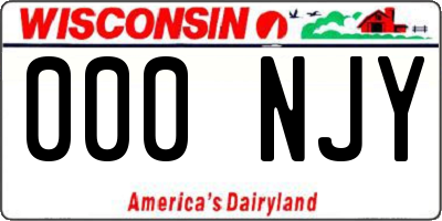 WI license plate 000NJY