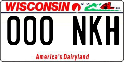 WI license plate 000NKH