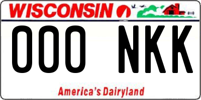 WI license plate 000NKK