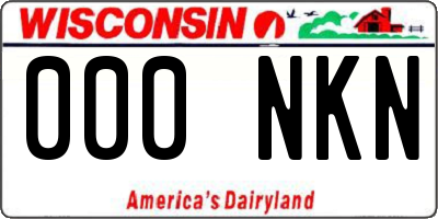 WI license plate 000NKN