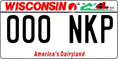 WI license plate 000NKP