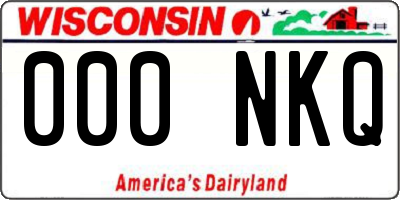 WI license plate 000NKQ