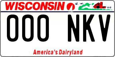 WI license plate 000NKV