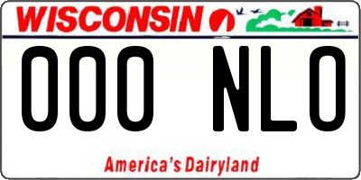 WI license plate 000NLO