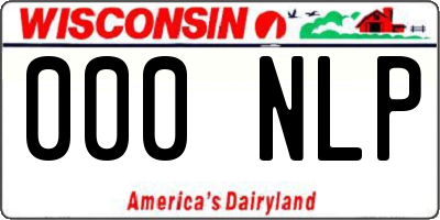 WI license plate 000NLP