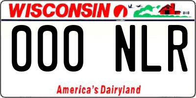 WI license plate 000NLR