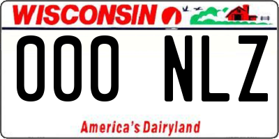 WI license plate 000NLZ