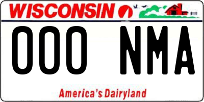 WI license plate 000NMA