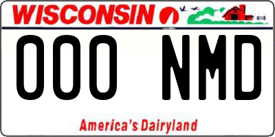 WI license plate 000NMD