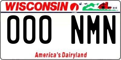 WI license plate 000NMN