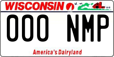 WI license plate 000NMP