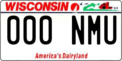 WI license plate 000NMU
