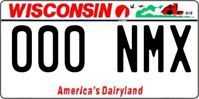 WI license plate 000NMX